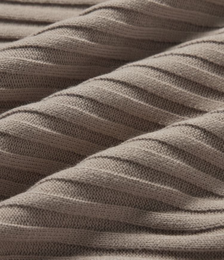 Ribbed Knit High Neck Dropped Long Sleeve Work Sweater Ribbed Knit High Neck Dropped Long Sleeve Work Sweater