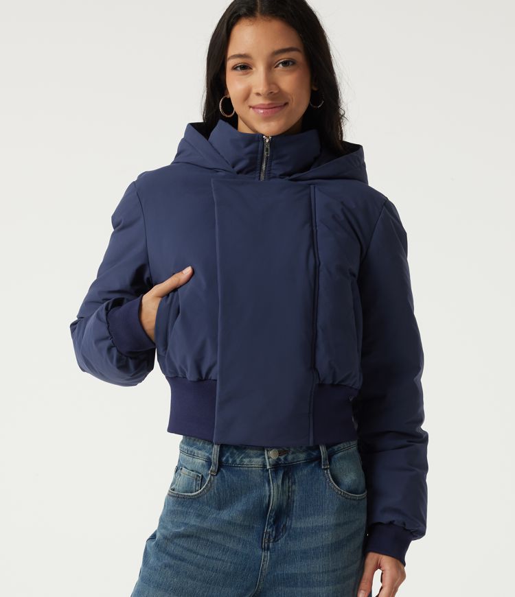 Hooded Long Sleeve Work Padded Jacket with Pockets