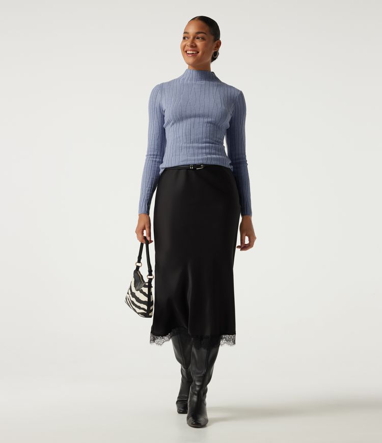 Mock Neck Long Sleeve Work Sweater Mock Neck Long Sleeve Work Sweater