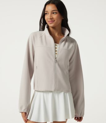 Stand Collar Raglan Long Sleeve Waffle Casual Windbreaker Jacket with Pockets