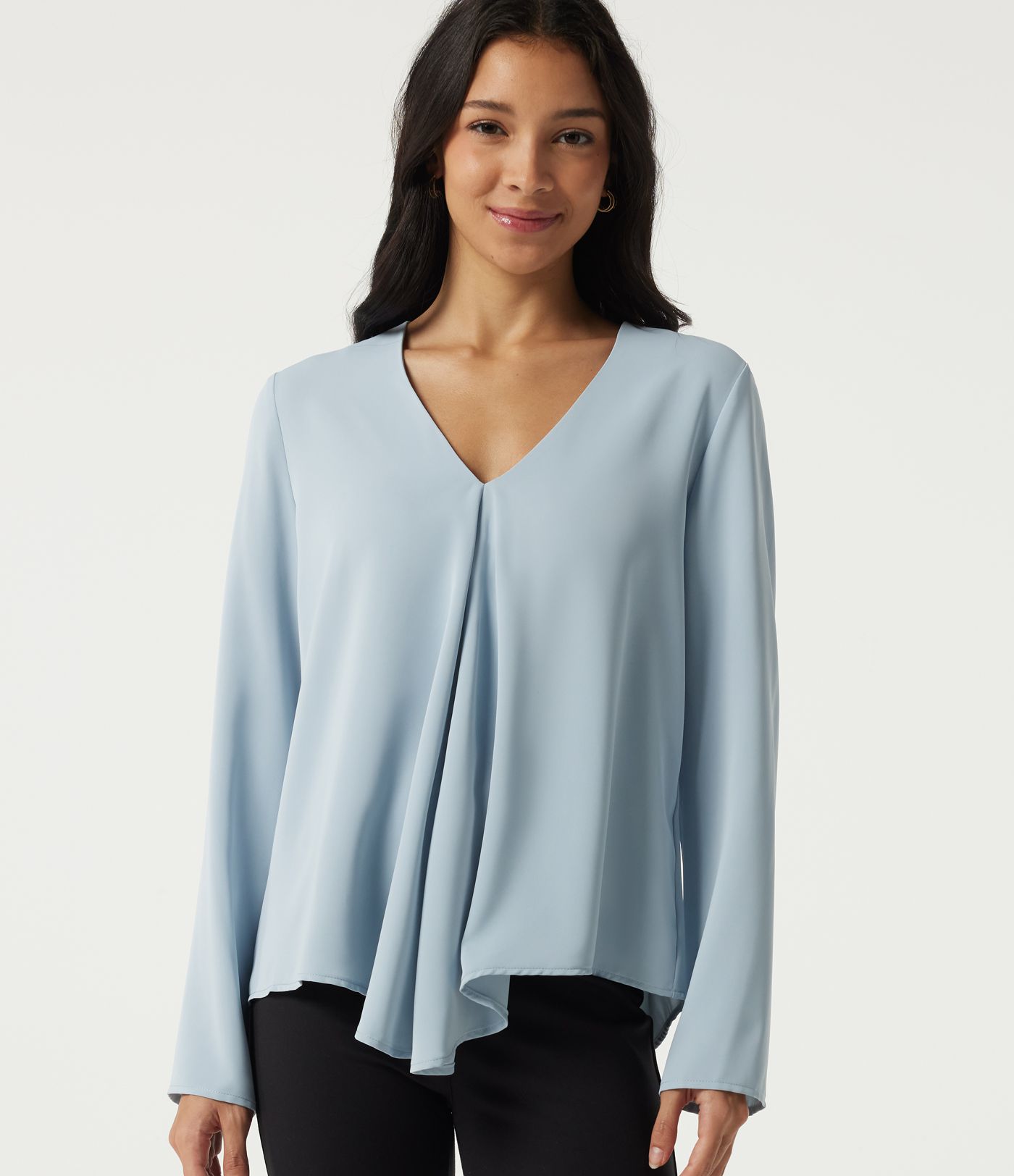 V Neck Long Sleeve Casual Blouse V Neck Long Sleeve Casual Blouse