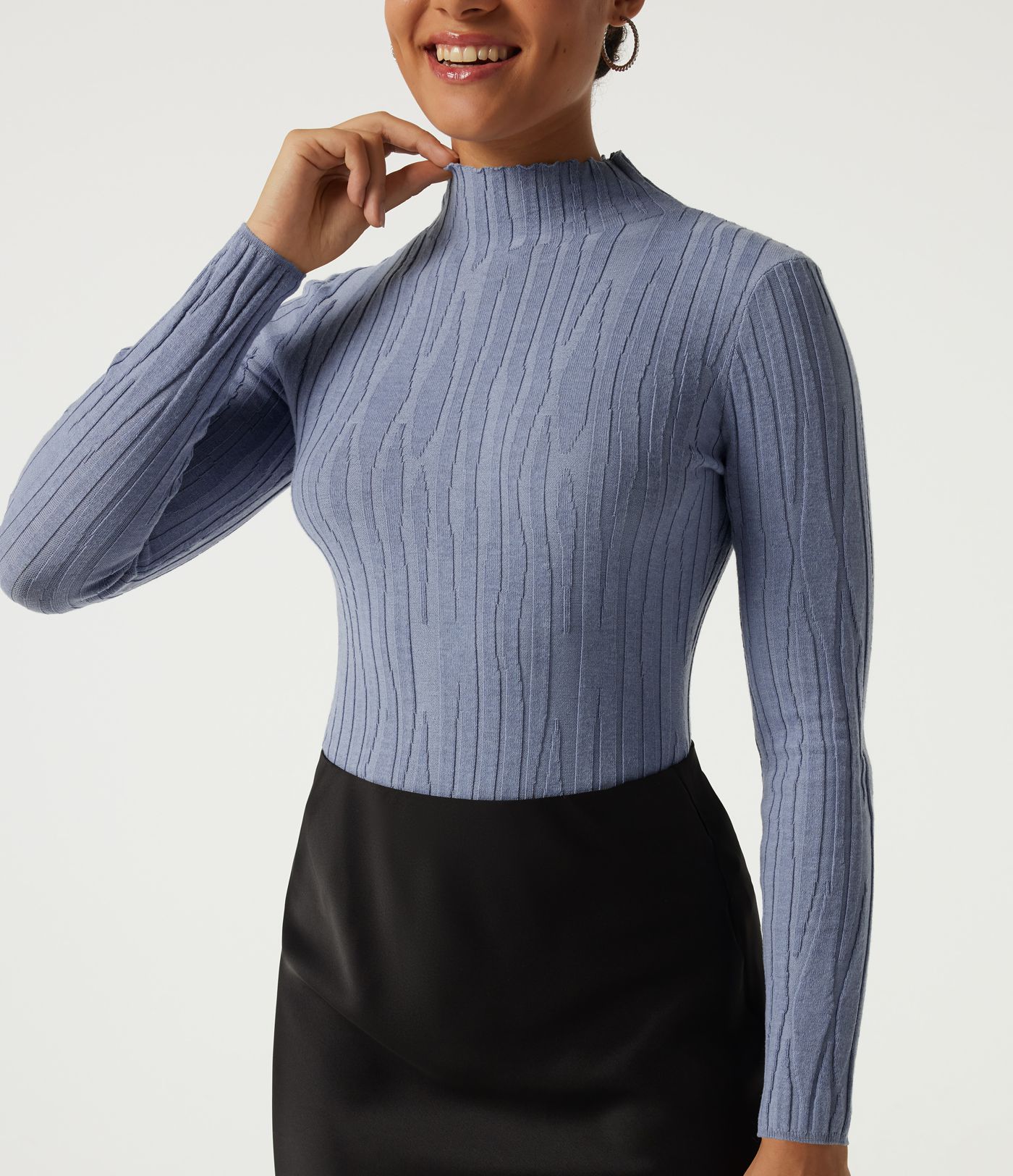 Mock Neck Long Sleeve Work Sweater Mock Neck Long Sleeve Work Sweater