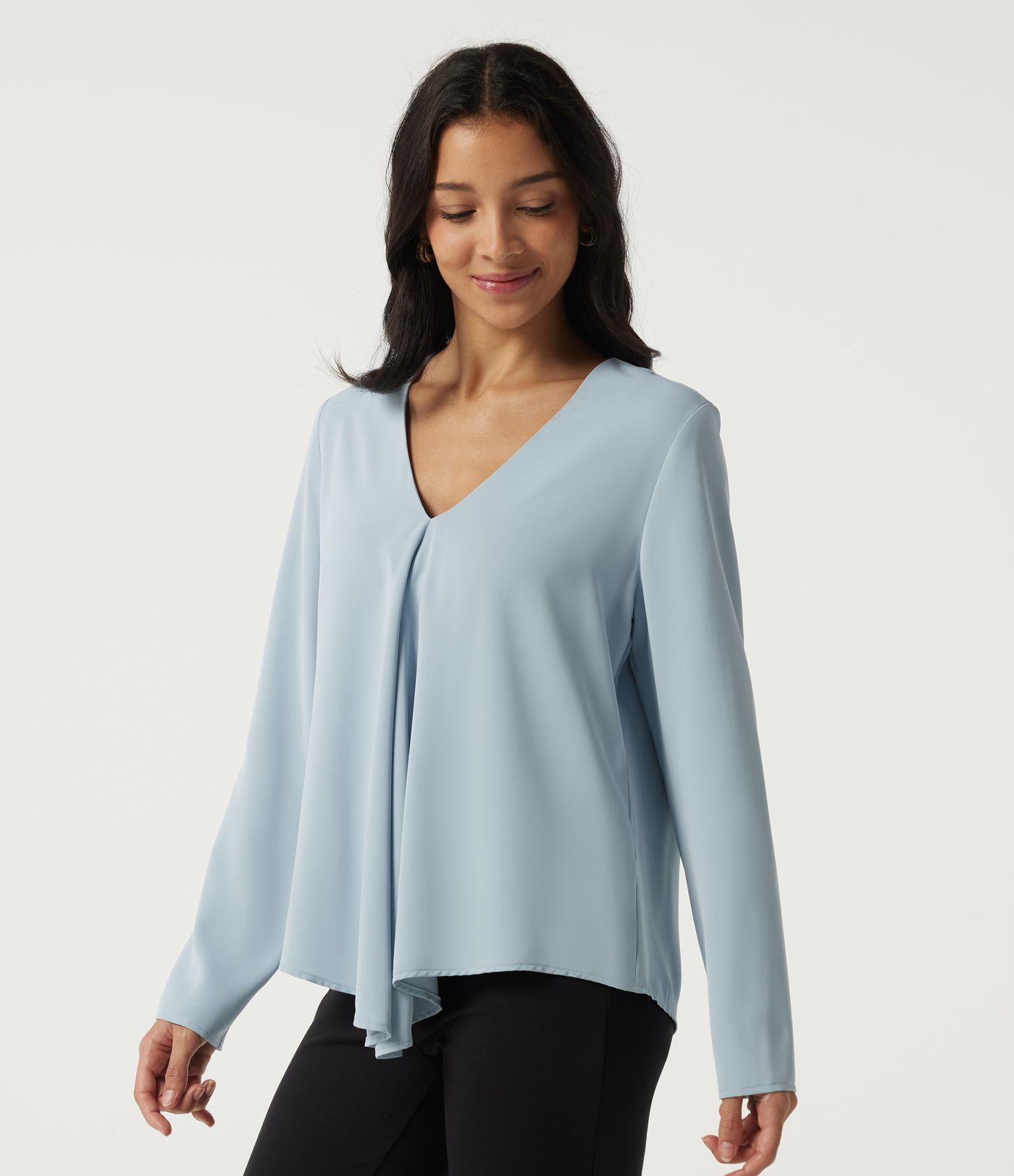 V Neck Long Sleeve Casual Blouse V Neck Long Sleeve Casual Blouse