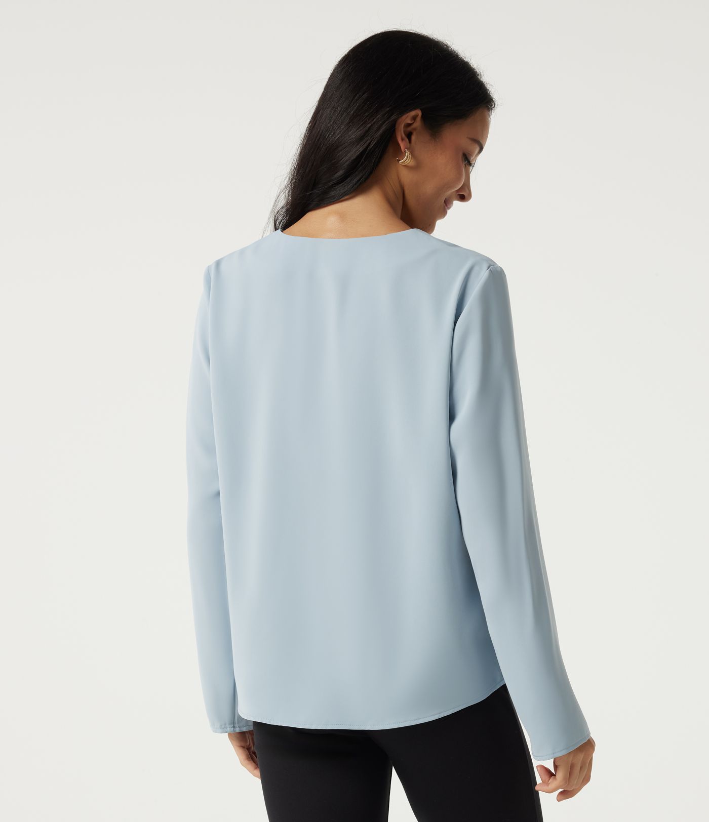 V Neck Long Sleeve Casual Blouse V Neck Long Sleeve Casual Blouse