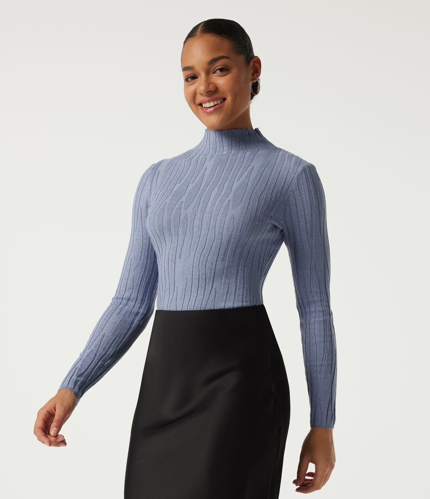 Mock Neck Long Sleeve Work Sweater Mock Neck Long Sleeve Work Sweater