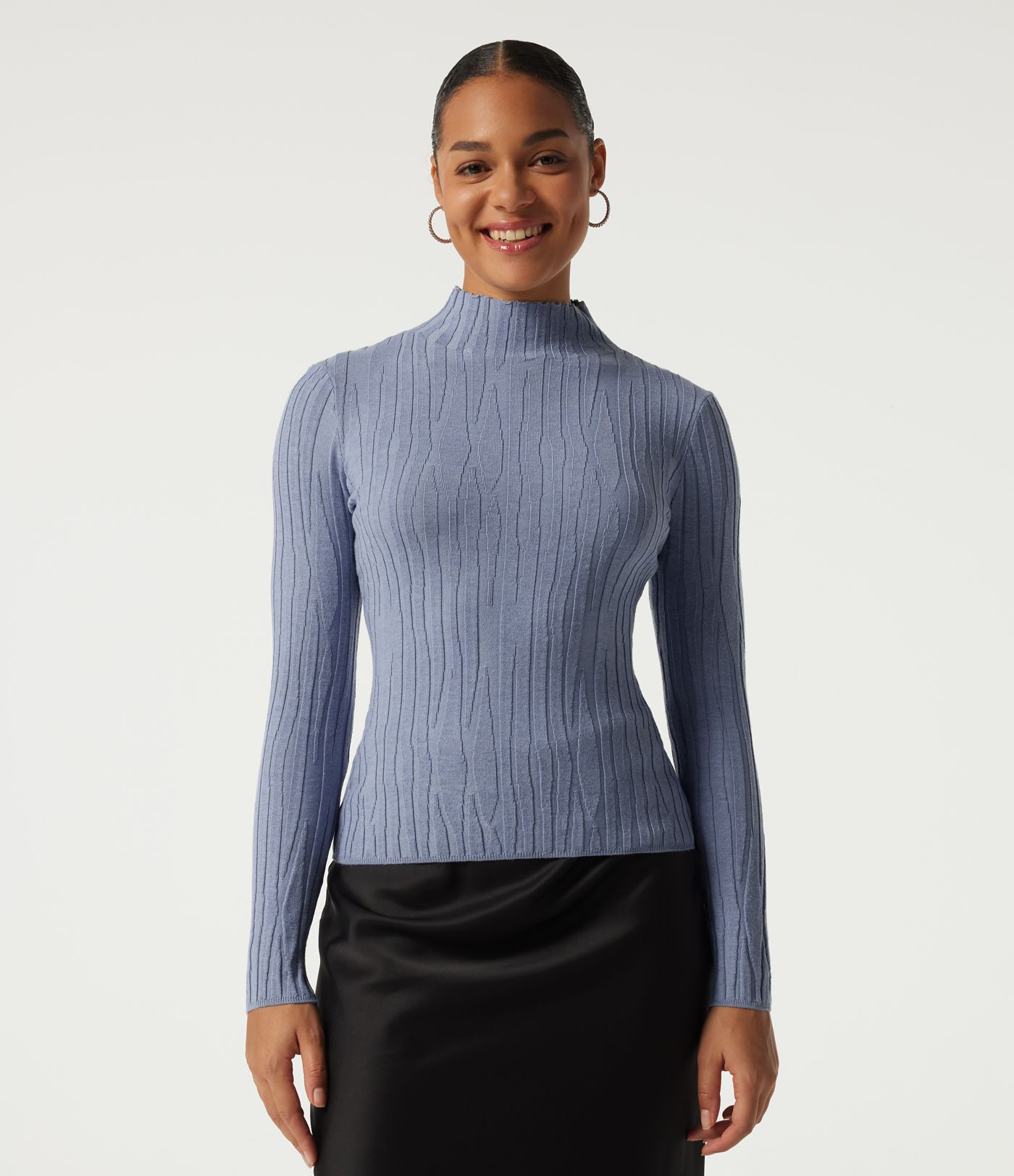 Mock Neck Long Sleeve Work Sweater Mock Neck Long Sleeve Work Sweater