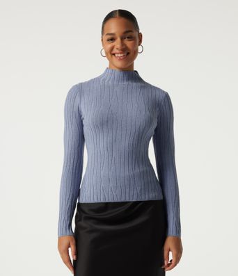 Mock Neck Long Sleeve Work Sweater Mock Neck Long Sleeve Work Sweater