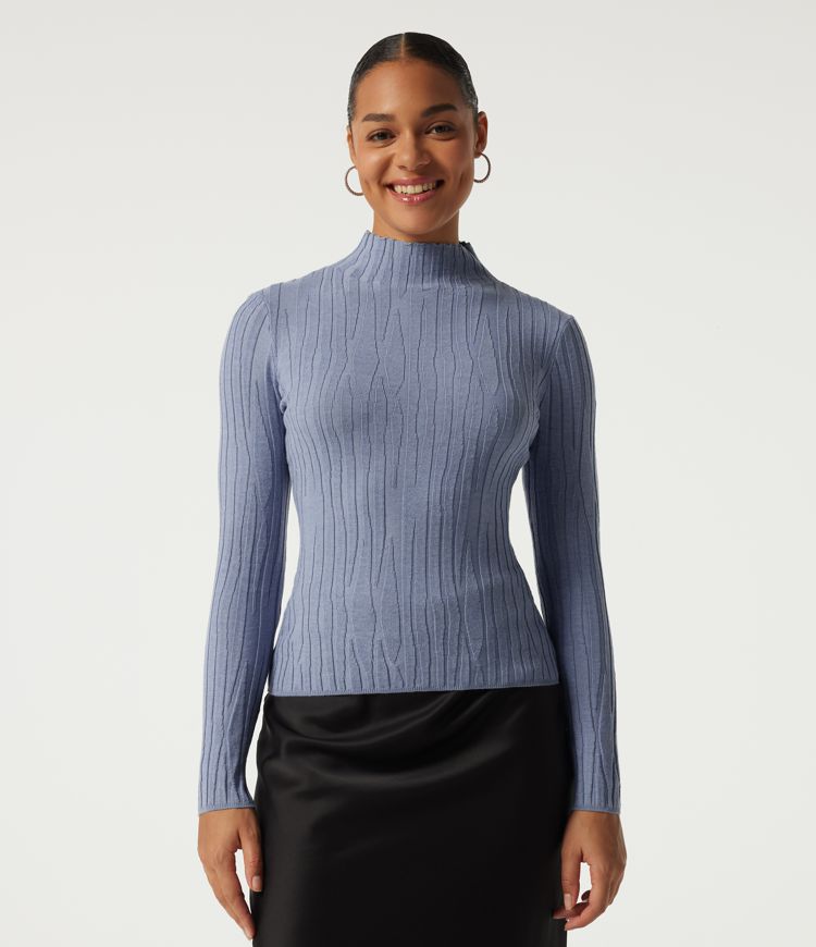 Mock Neck Long Sleeve Work Sweater Mock Neck Long Sleeve Work Sweater