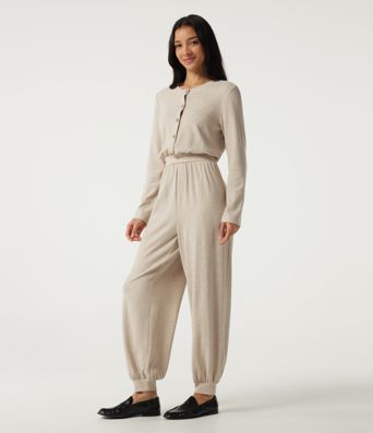Round Neck Long Sleeve Casual Jumpsuit with Pockets -Easy Peezy Edition Round Neck Long Sleeve Casual Jumpsuit with Pockets -Easy Peezy Edition