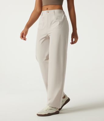 Mid Rise Straight Leg Hiking Pants with Pockets