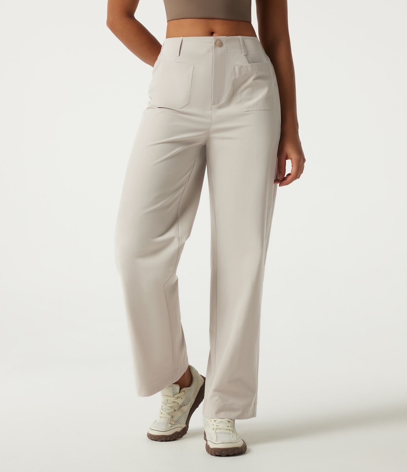 Mid Rise Straight Leg Hiking Pants with Pockets