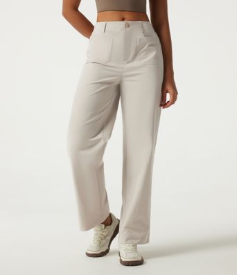 Mid Rise Straight Leg Hiking Pants with Pockets