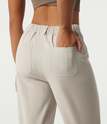 Mid Rise Straight Leg Hiking Pants with Pockets