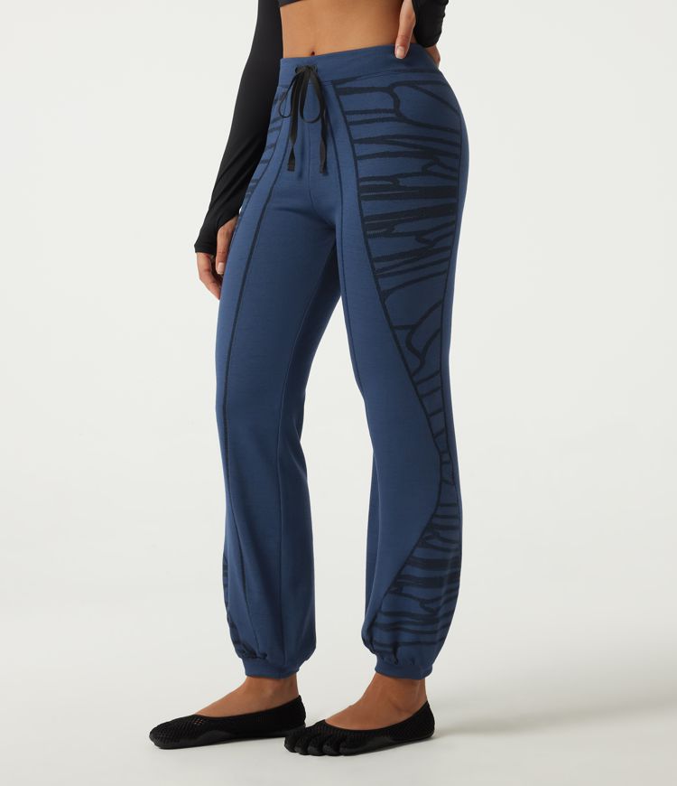 Mid Rise Drawstring Patterned Ankle-Length Casual  Leggings