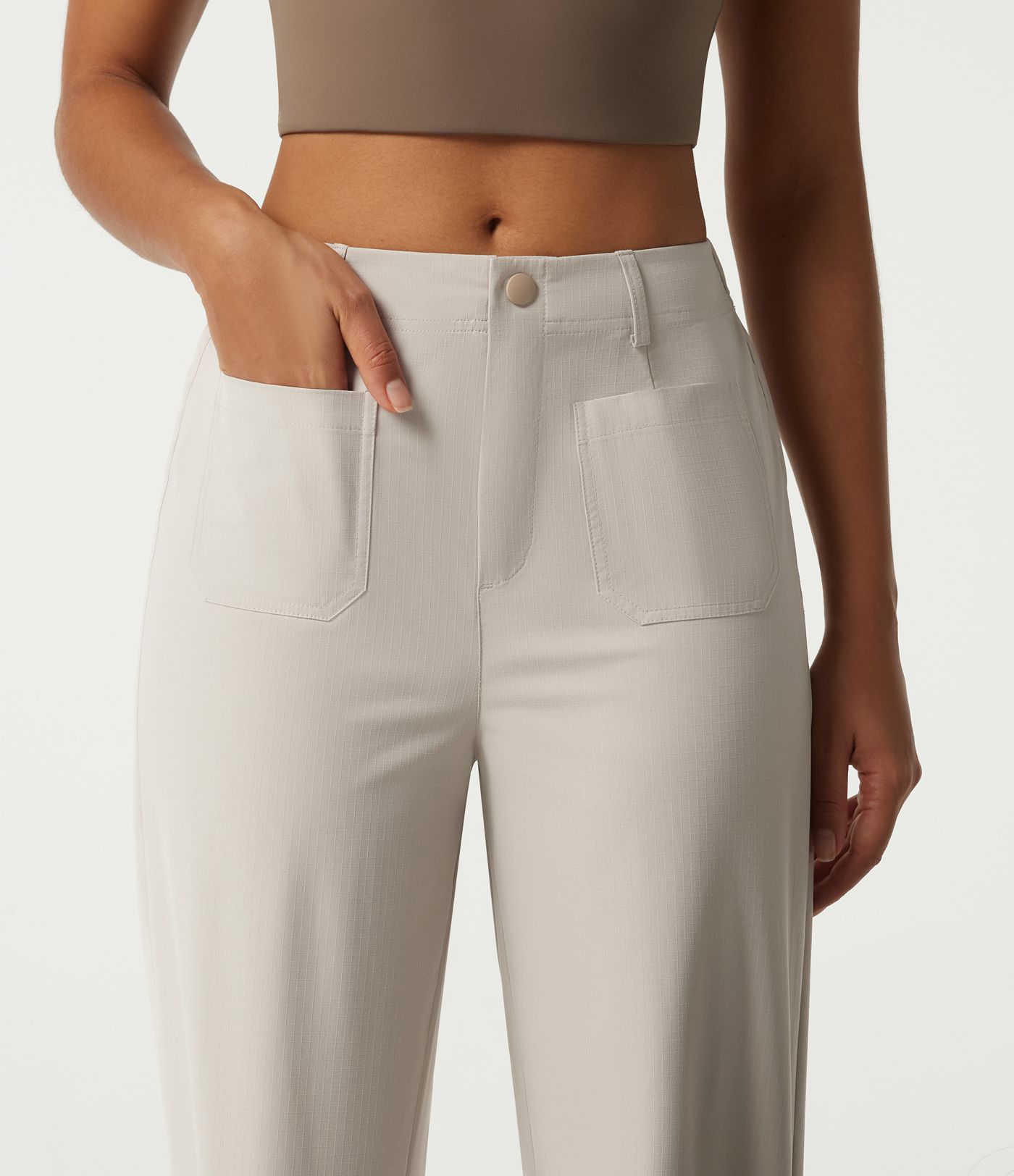 Mid Rise Straight Leg Hiking Pants with Pockets