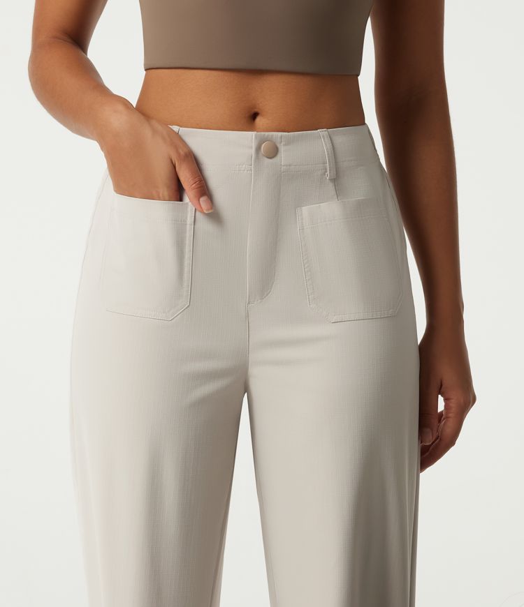 Mid Rise Straight Leg Hiking Pants with Pockets