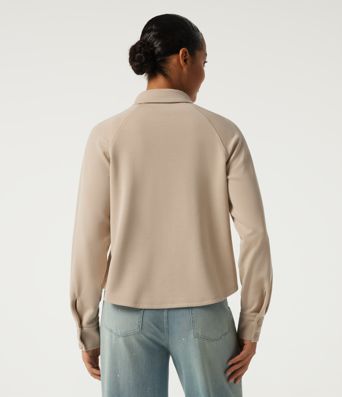 Freizeitjacke mit Stehkragen, langen Ärmeln und Taschen Freizeitjacke mit Stehkragen, langen Ärmeln und Taschen