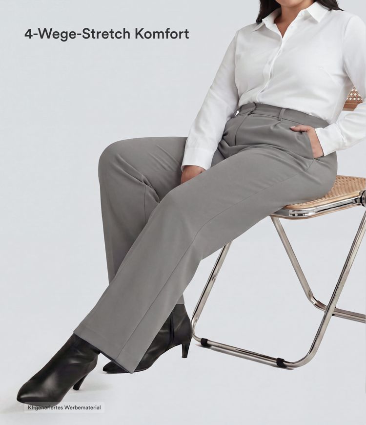 Halara Flex™ DayStretch - Arbeits-Hose mit hohem Bund, Seitentaschen und geradem Bein - Plus Size