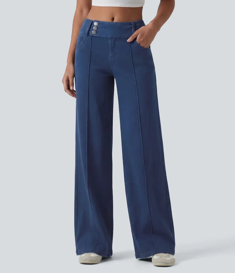 Halara Flex™ Low Rise Straight Leg Colorful Work Jeans with Pockets