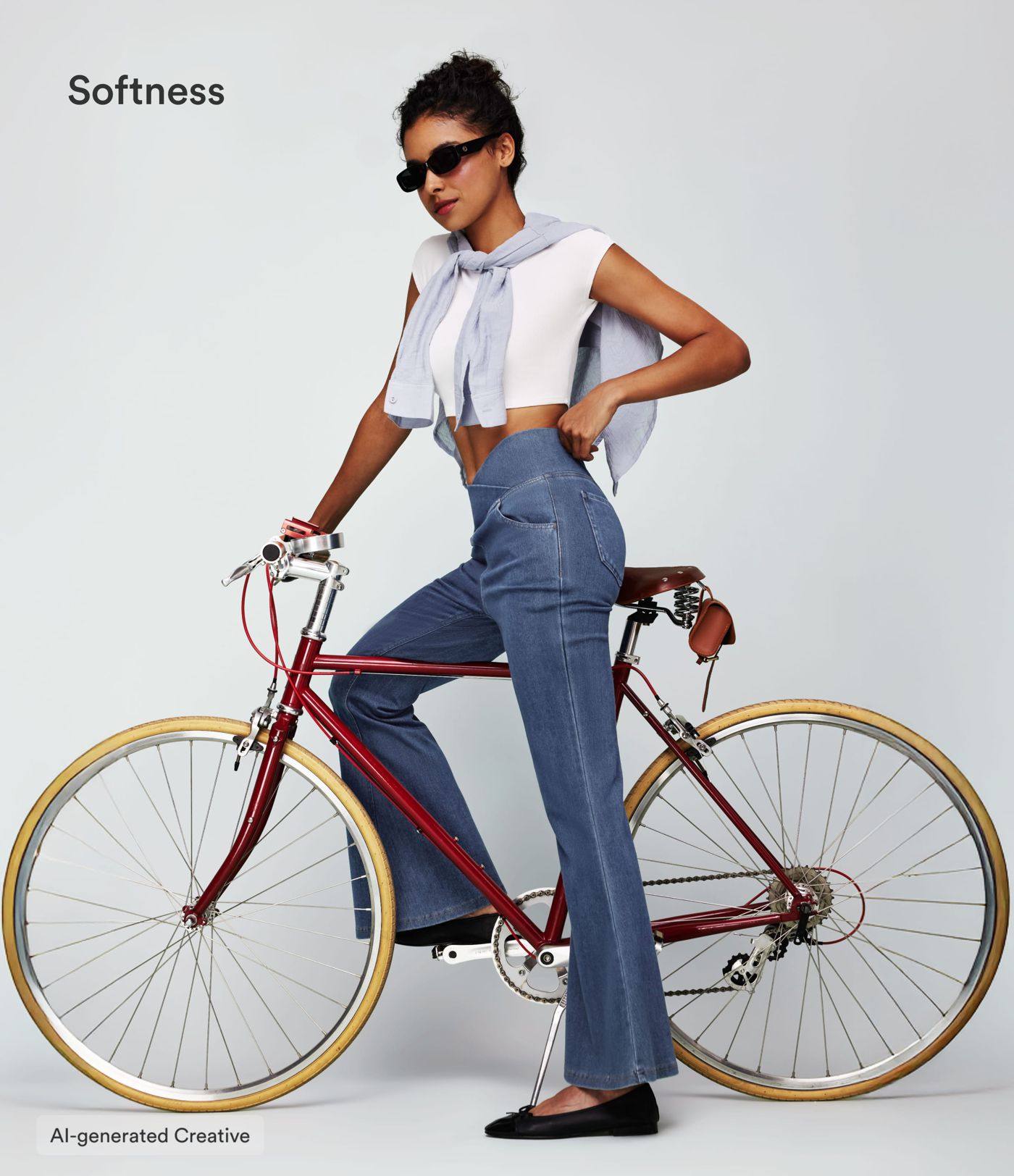 Halara Flex™ High Waisted Crossover Pocket Washed Casual Jeans
