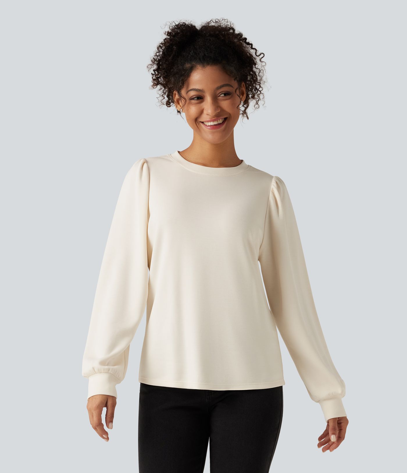 Round Neck Long Sleeve Casual Top Round Neck Long Sleeve Casual Top