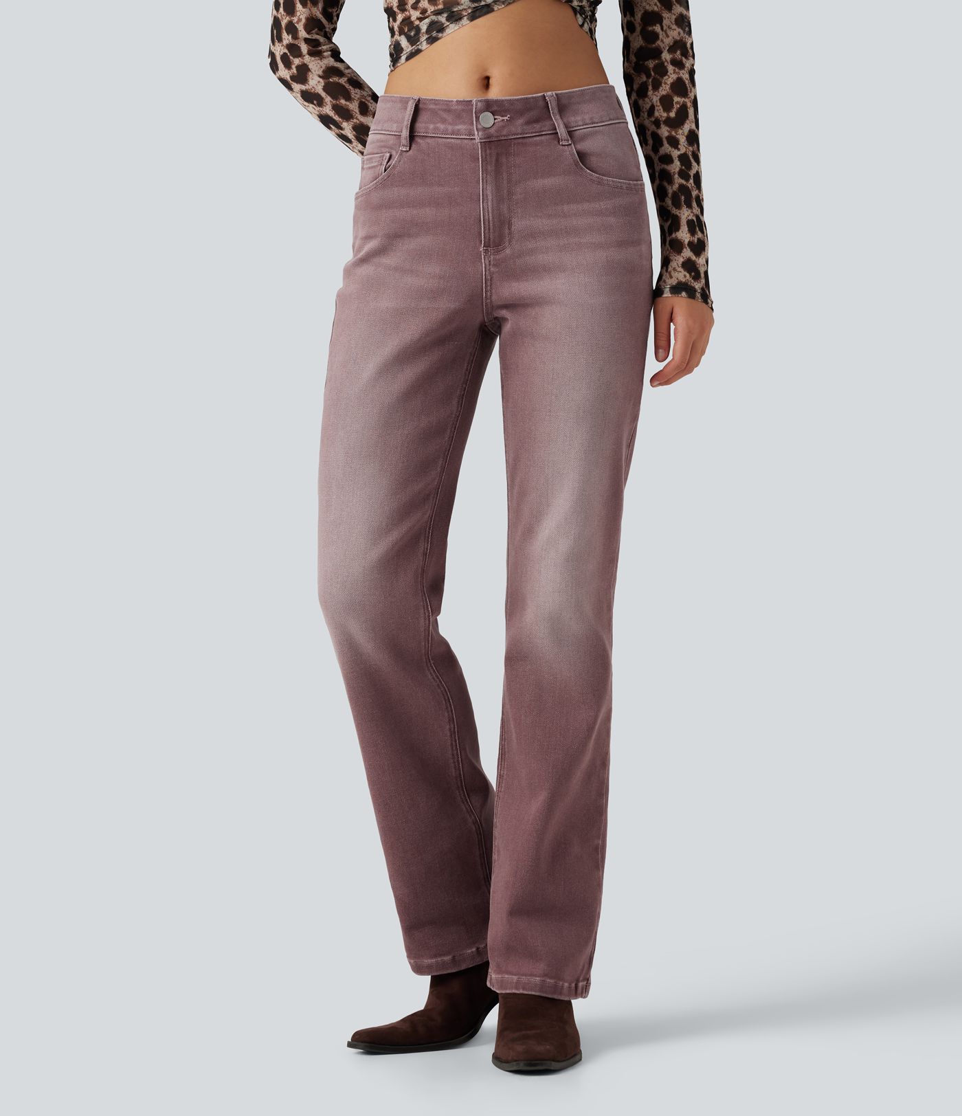 Low Rise Bootcut Colorful Casual Jeans with Pockets Low Rise Bootcut Colorful Casual Jeans with Pockets