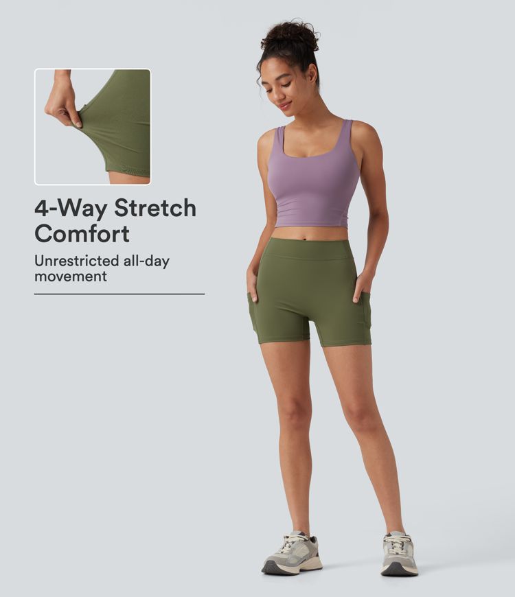 SoftlyZero™ Short de yoga taille haute, aéré, uni, avec poche InstantCool 3.5"