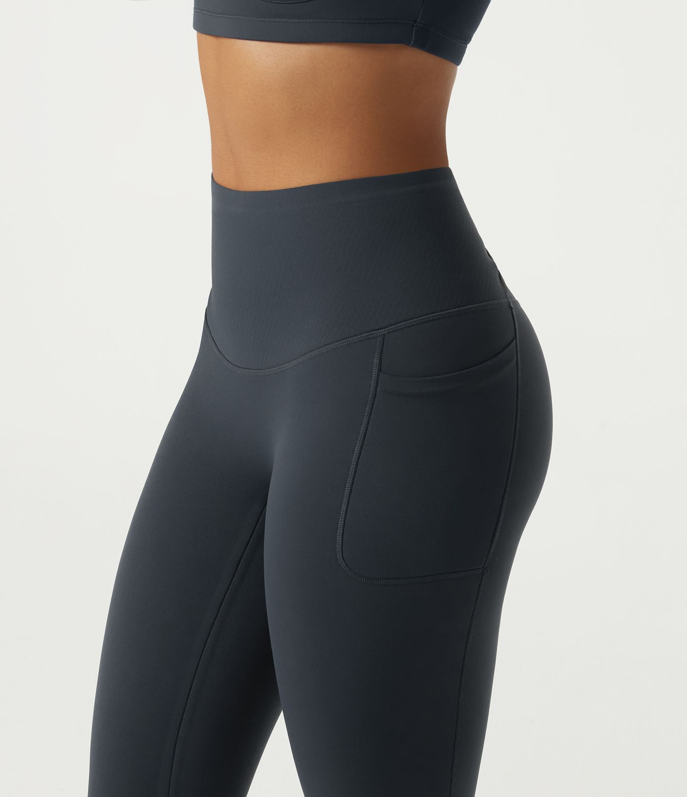 Halara Ultrasculpt™ Extra Heat High Waisted Tummy Control Crossover Back Fleece Running Leggings with Pockets