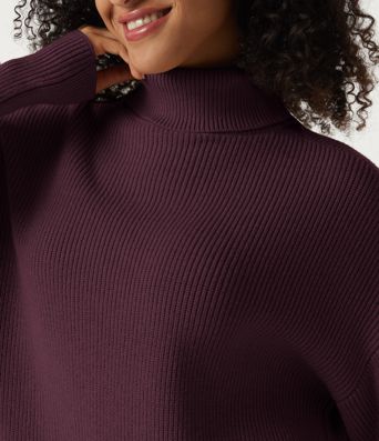 High Neck Long Sleeve Casual Mini Sweater Dress