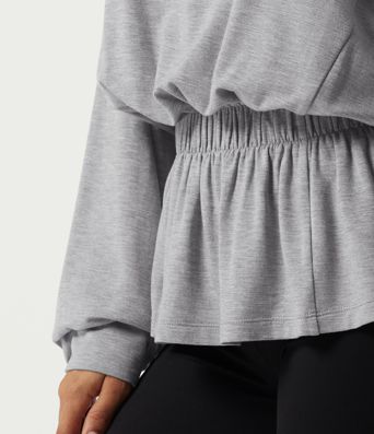 Boat Neck Batwing Long Sleeve Casual Top