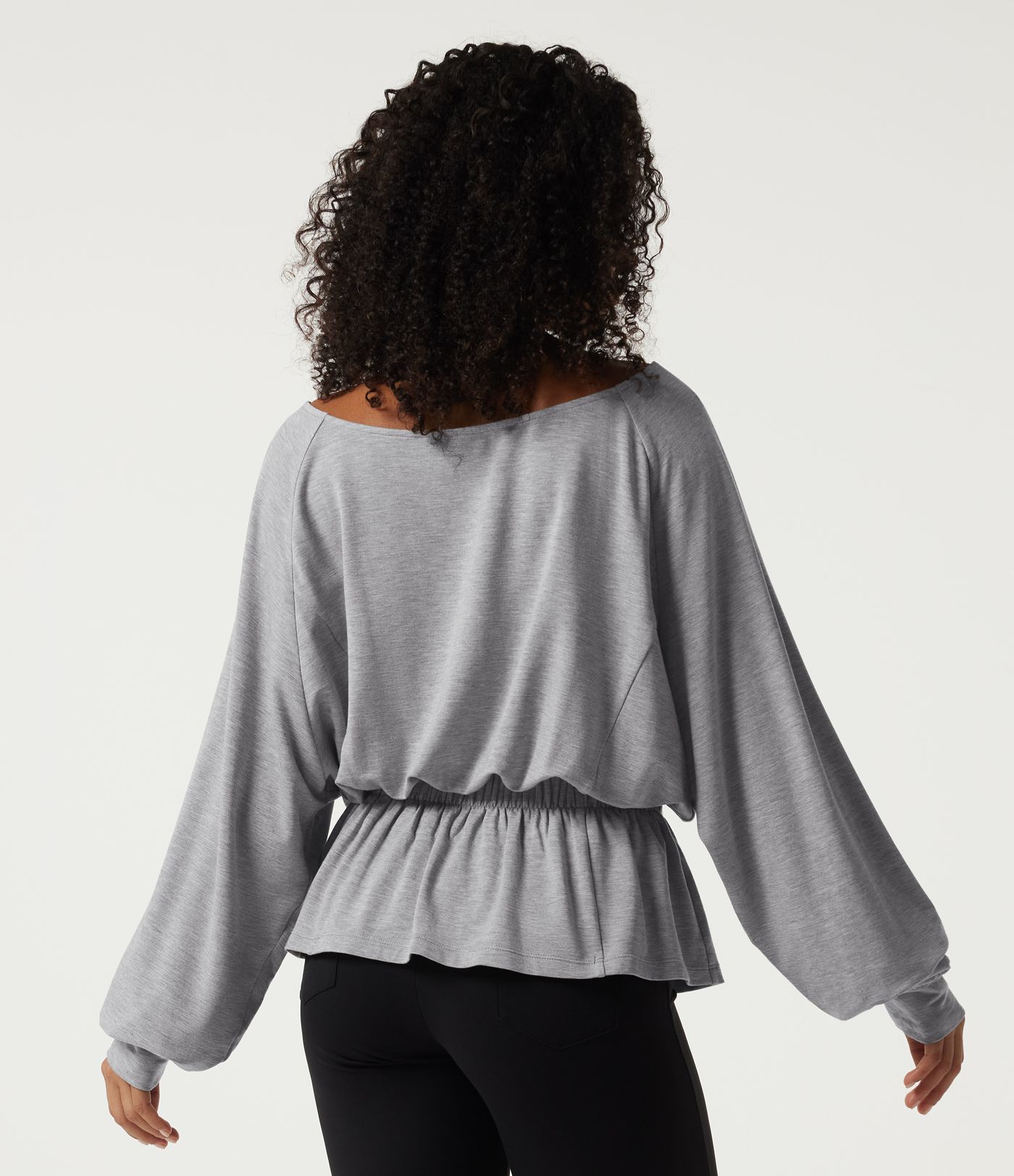 Boat Neck Batwing Long Sleeve Casual Top