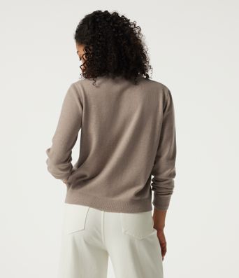 Round Neck Long Sleeve Work Cardigan