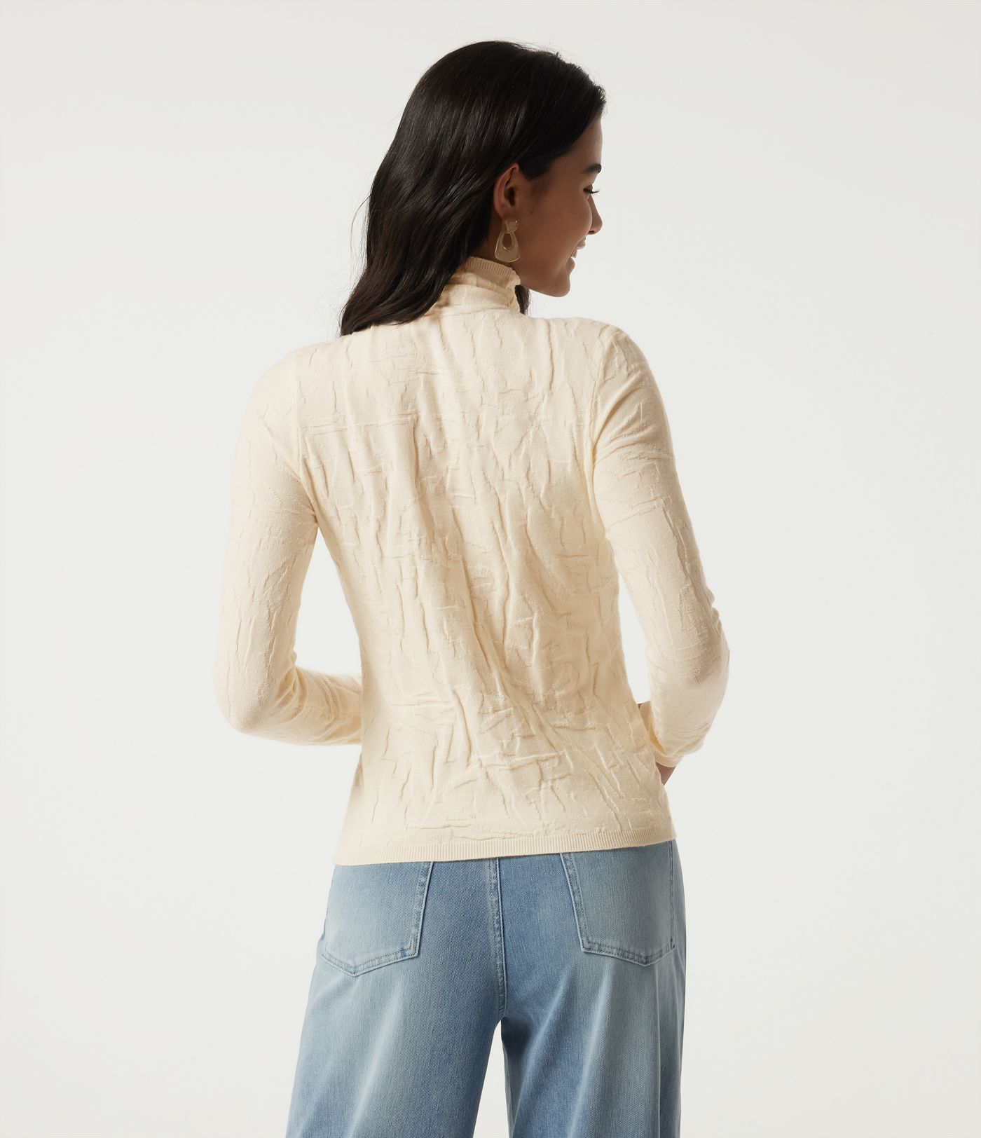 High Neck Long Sleeve Slim Work Sweater High Neck Long Sleeve Slim Work Sweater