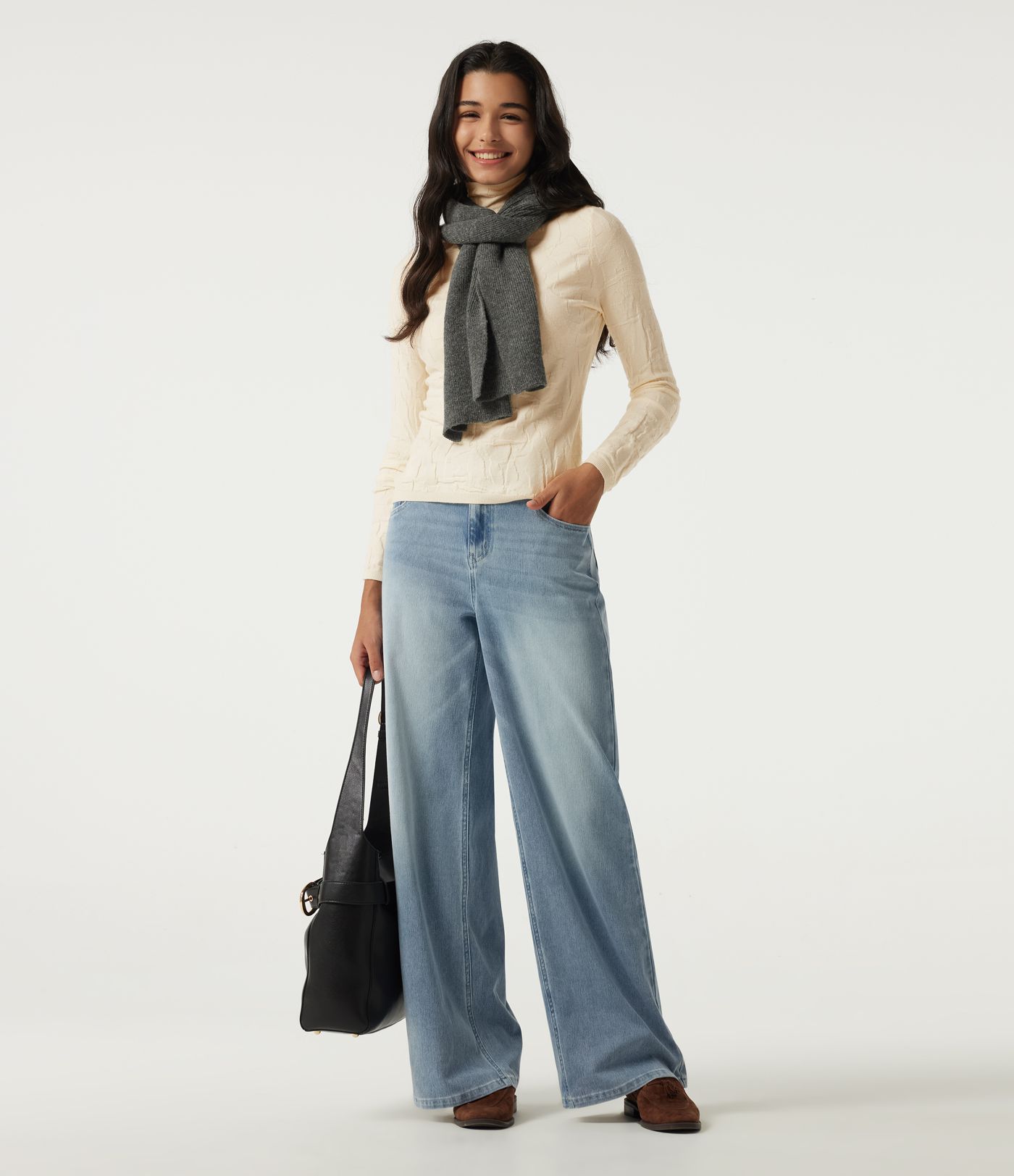 High Neck Long Sleeve Slim Work Sweater High Neck Long Sleeve Slim Work Sweater