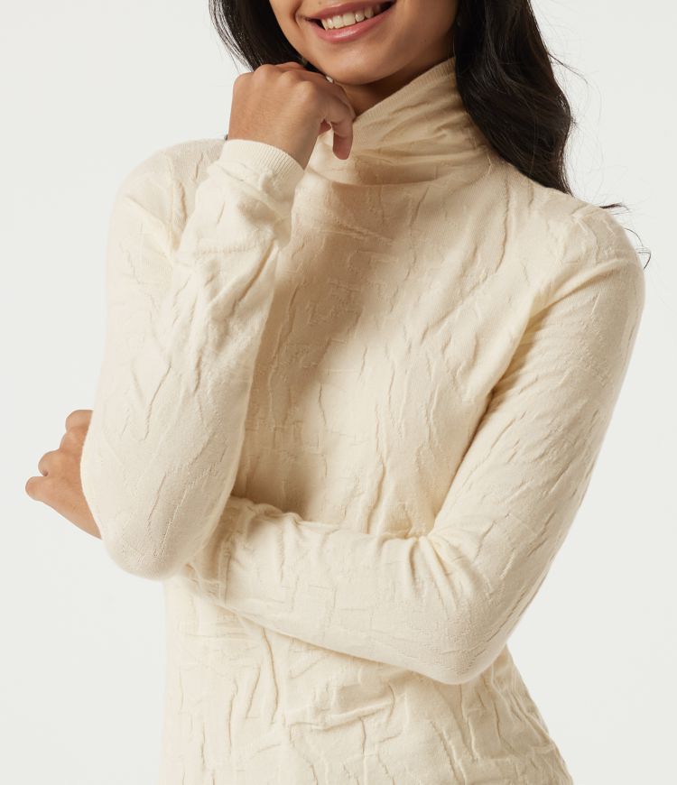 High Neck Long Sleeve Slim Work Sweater High Neck Long Sleeve Slim Work Sweater