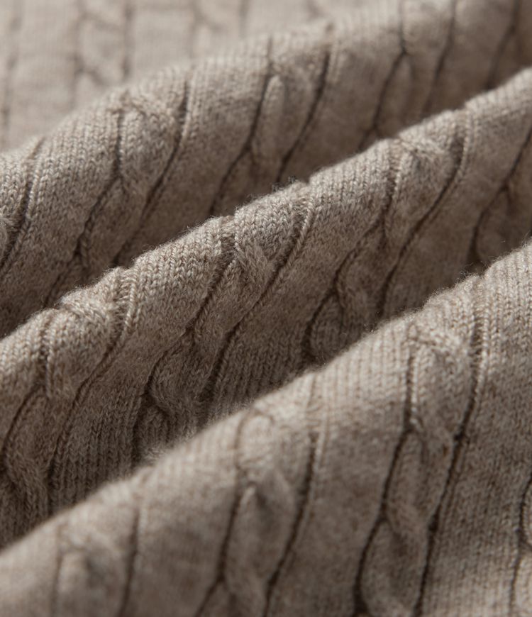 Henley Neck Cable Stitch Long Sleeve Work Sweater Henley Neck Cable Stitch Long Sleeve Work Sweater