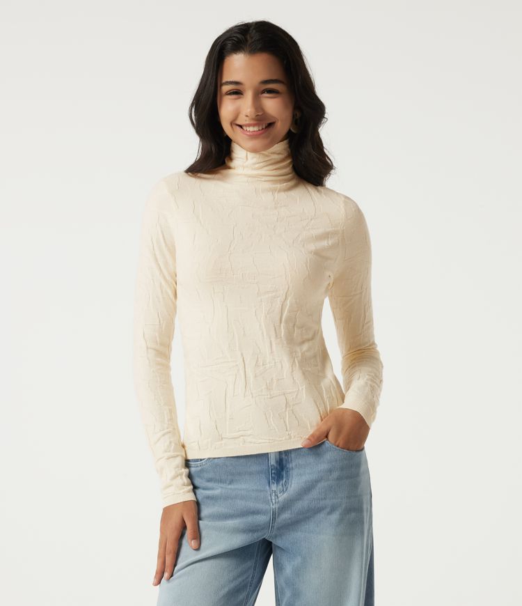 High Neck Long Sleeve Slim Work Sweater High Neck Long Sleeve Slim Work Sweater