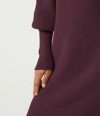 High Neck Long Sleeve Casual Mini Sweater Dress