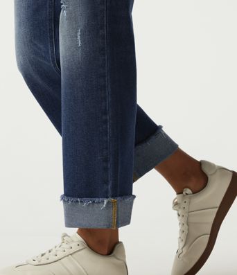 Mid Rise Straight Leg Asymmetric Casual Jeans with Pockets Mid Rise Straight Leg Asymmetric Casual Jeans with Pockets