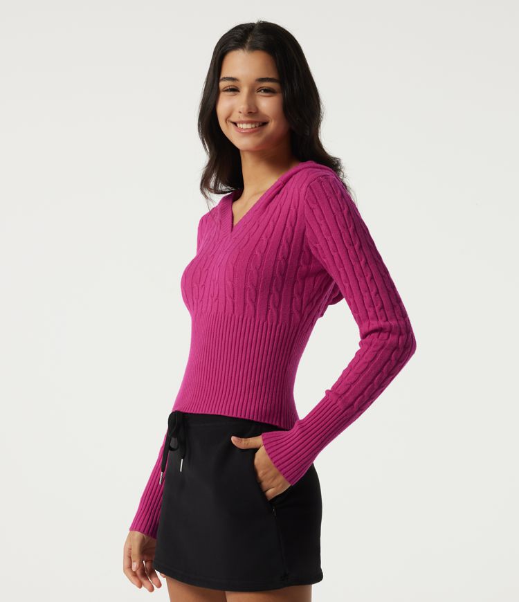 Hooded Slim Long Sleeve Casual Sweater