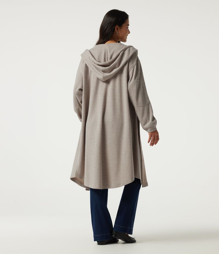 Hooded Long Sleeve Longline Casual Jacket with Pockets Hooded Long Sleeve Longline Casual Jacket with Pockets