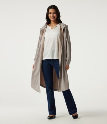 Hooded Long Sleeve Longline Casual Jacket with Pockets Hooded Long Sleeve Longline Casual Jacket with Pockets