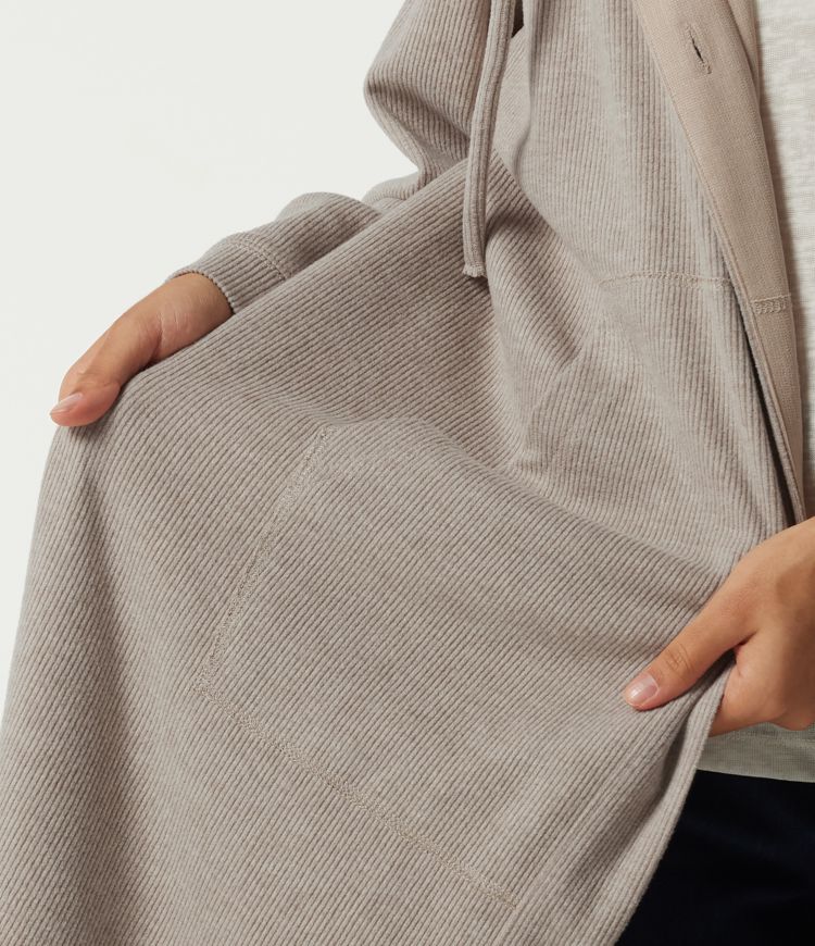 Hooded Long Sleeve Longline Casual Jacket with Pockets Hooded Long Sleeve Longline Casual Jacket with Pockets