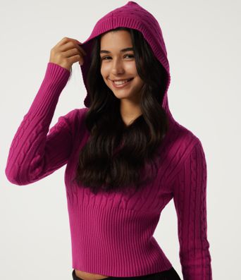 Hooded Slim Long Sleeve Casual Sweater