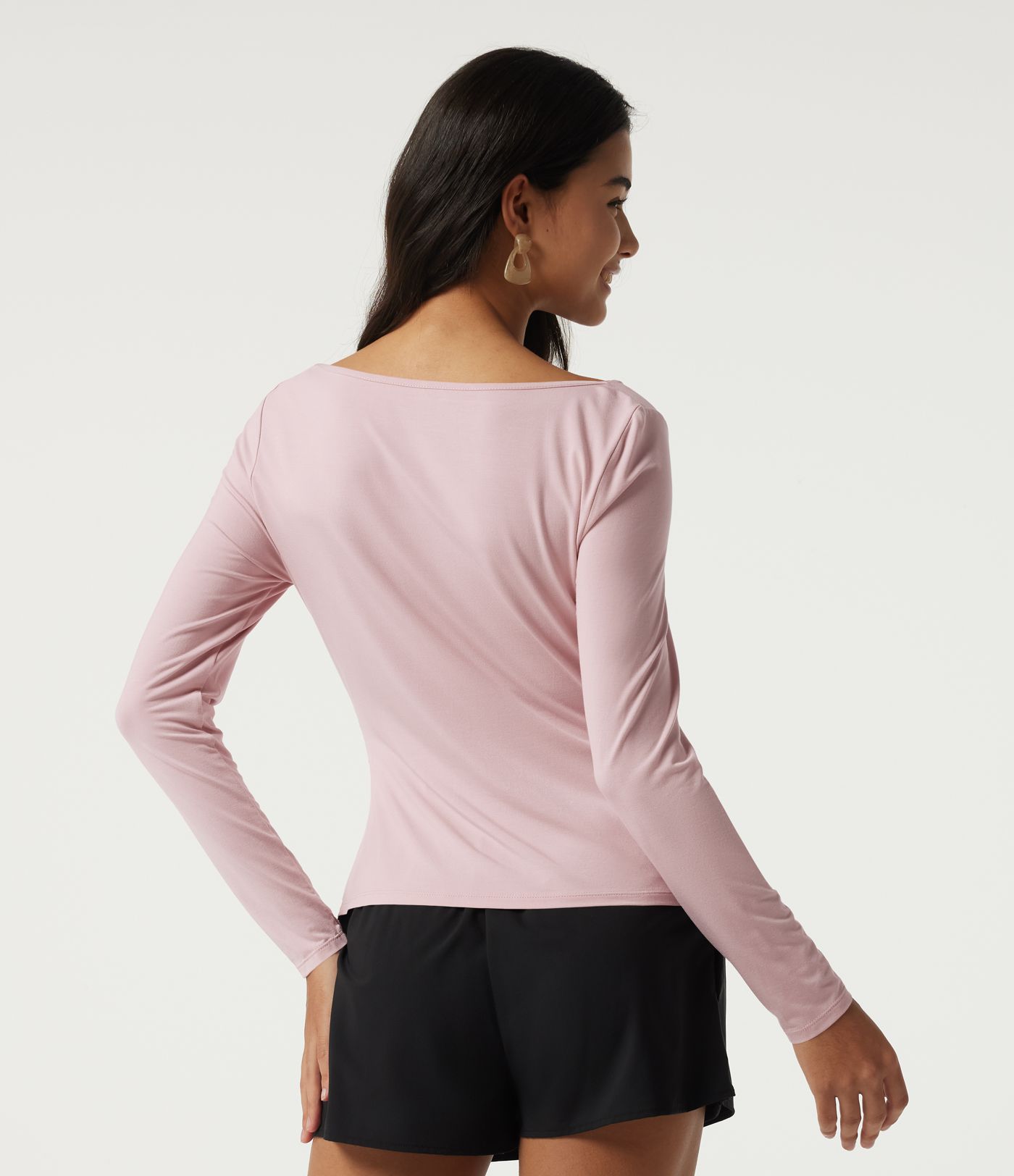 Cowl Neck Long Sleeve Ruched Casual T-Shirt Cowl Neck Long Sleeve Ruched Casual T-Shirt