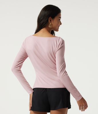 Cowl Neck Long Sleeve Ruched Casual T-Shirt Cowl Neck Long Sleeve Ruched Casual T-Shirt