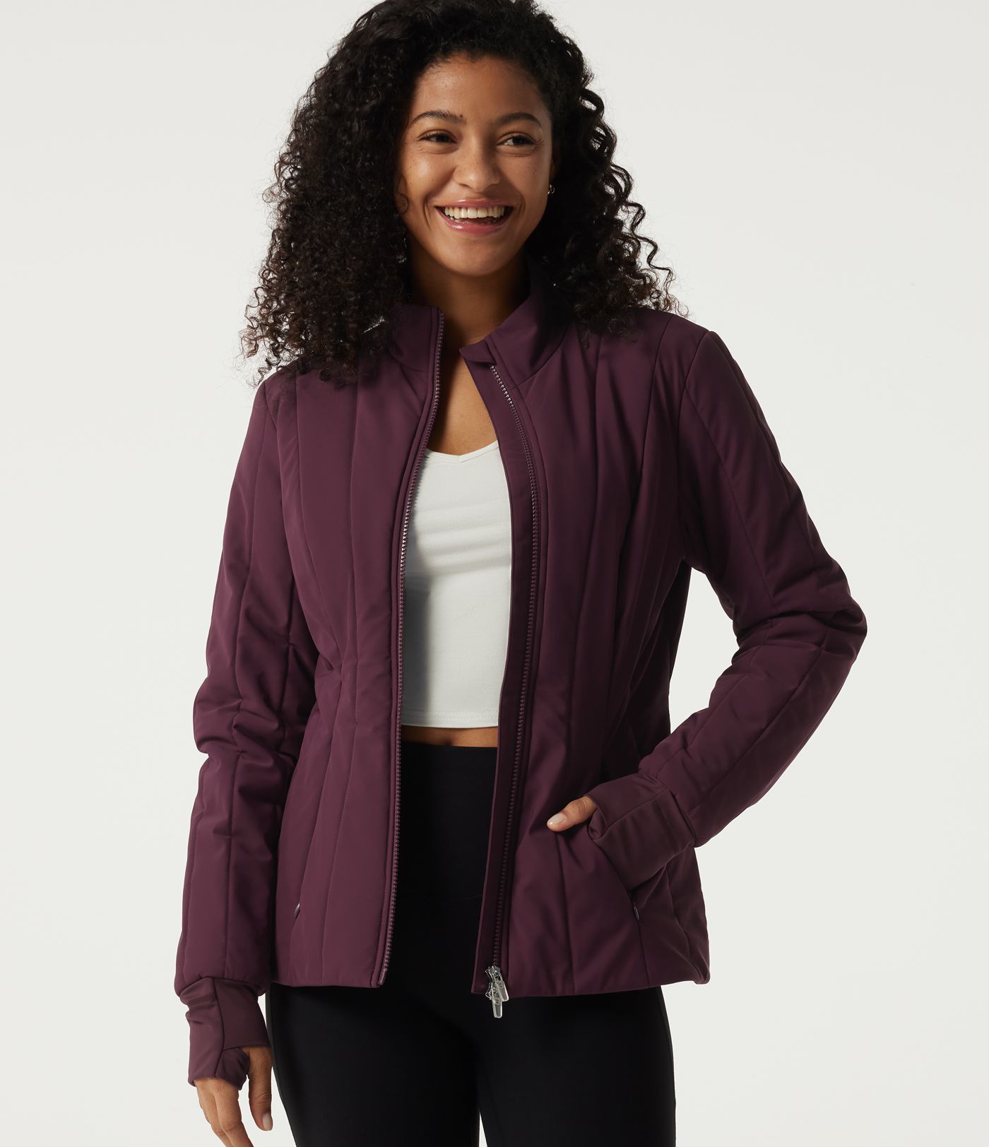 PuffFlex Wrinkle Recovery Mock Neck Slim Casual Padded Jacket with Pockets PuffFlex Wrinkle Recovery Mock Neck Slim Casual Padded Jacket with Pockets