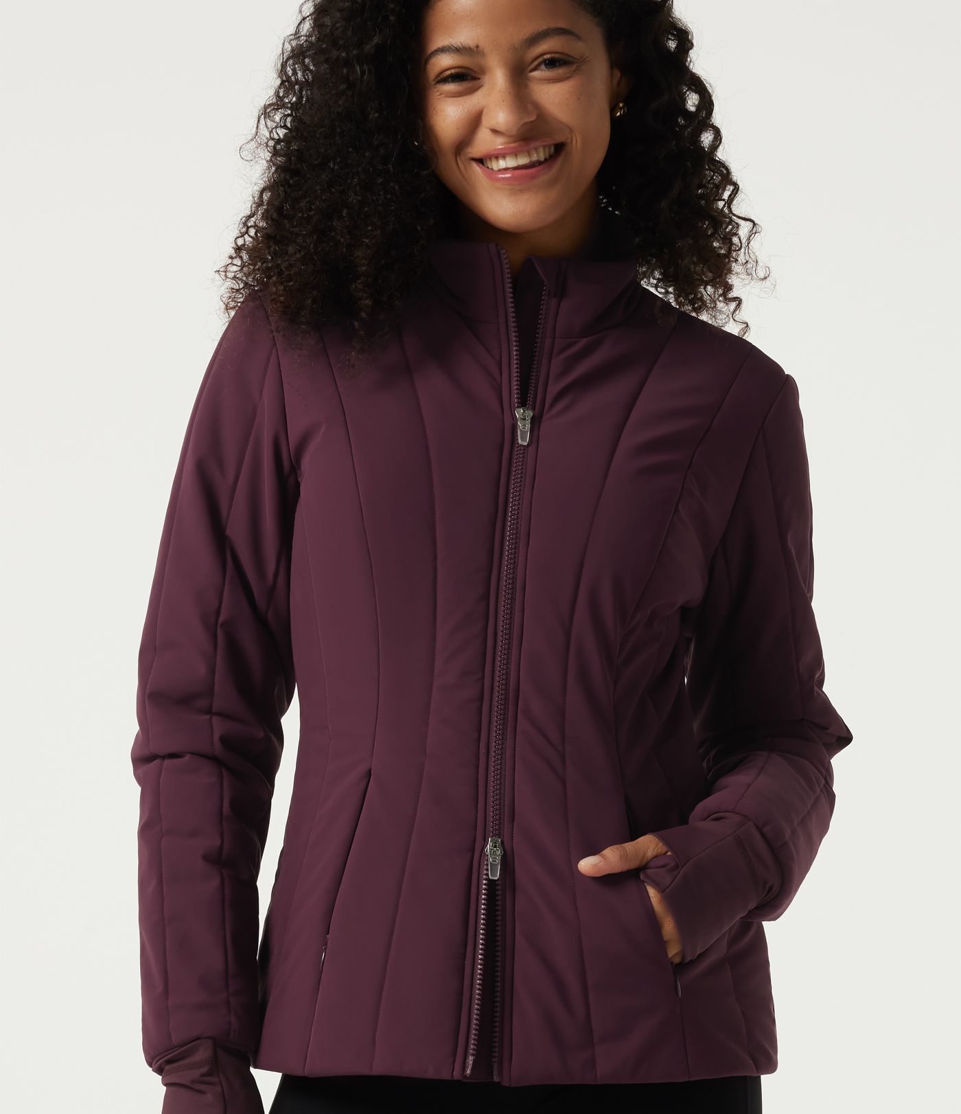 PuffFlex Wrinkle Recovery Mock Neck Slim Casual Padded Jacket with Pockets PuffFlex Wrinkle Recovery Mock Neck Slim Casual Padded Jacket with Pockets