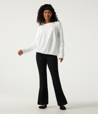 Round Neck Long Sleeve Oversized Casual Sports Top