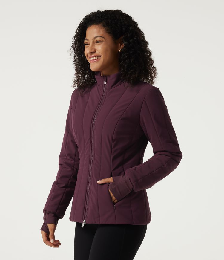 PuffFlex Wrinkle Recovery Mock Neck Slim Casual Padded Jacket with Pockets PuffFlex Wrinkle Recovery Mock Neck Slim Casual Padded Jacket with Pockets